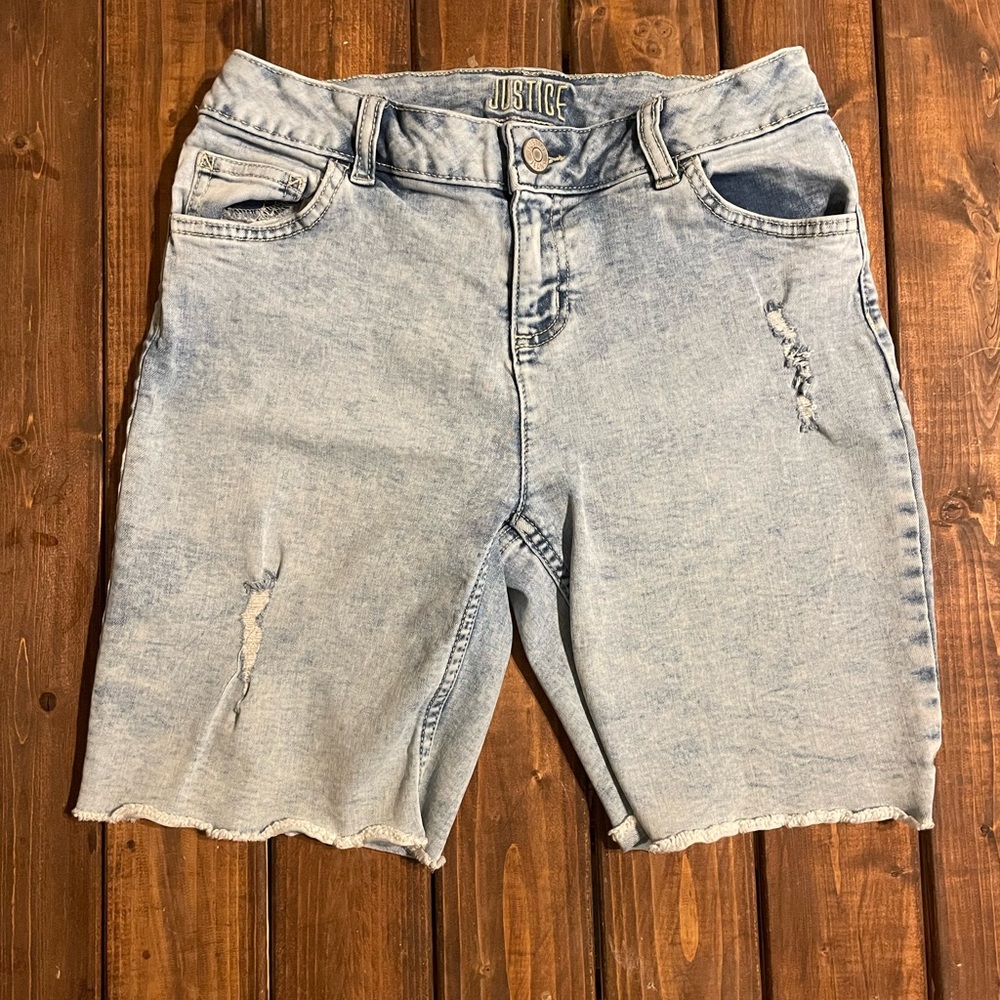 Justice Light Wash Jean Shorts | Size 16 |